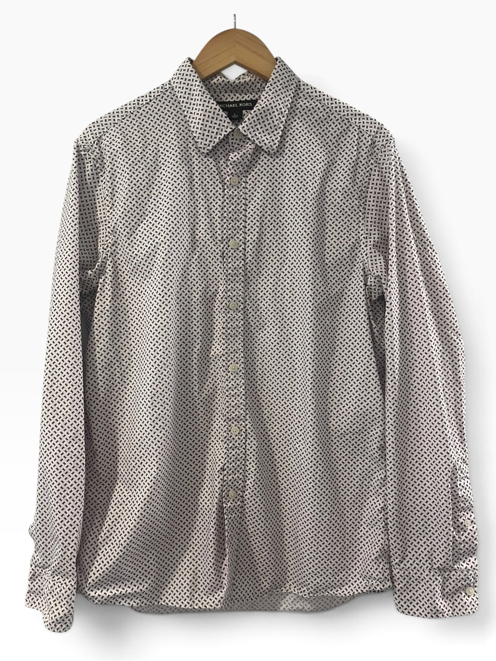 🖤 Michael Kors MK Logo Print Button-Down Shirt Men’s Large